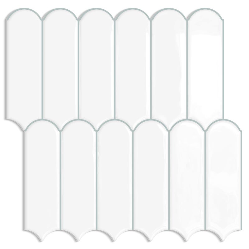 Tiwoos White Kitchen Backsplash Tile Peel and Stick Self Adhesive Tiles for Kitchen Wall (10-Sheet,12"x12") - Image 1