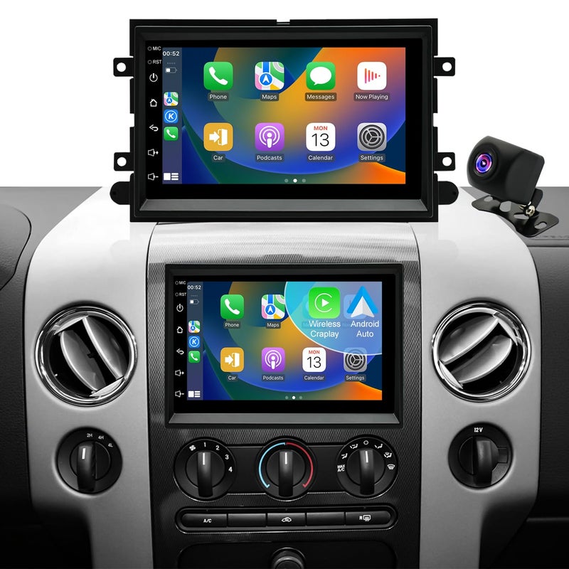 Aitrenlu Car Radio For Ford F150 F-150 2004-2008, F250 /F350 2006-2016, E150/E250/E350 2009-2014,Shelby GT500 2007-2009, Fusion Edge Expedition Explorer Taurus Touch Screen Stereo, Wireless Carplay Back Camera - Image 1