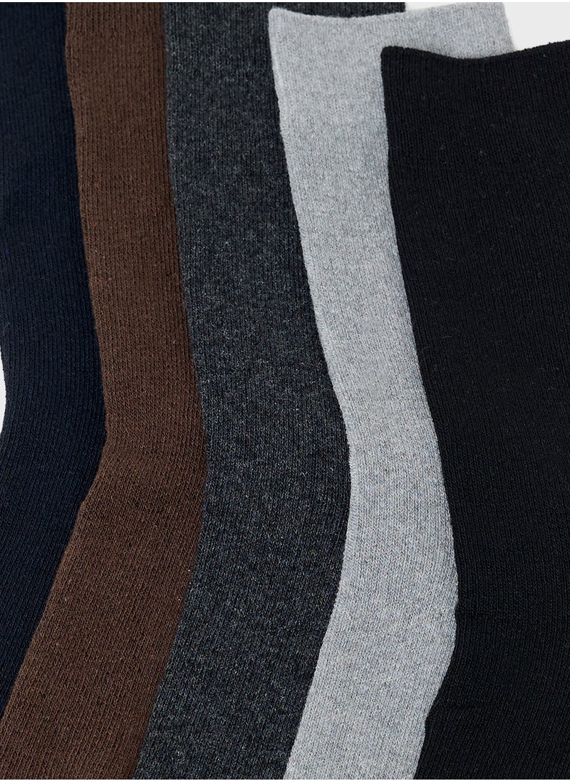 Seventy Five Basics - Pack Of 5 Crew Length Socks - Image 1
