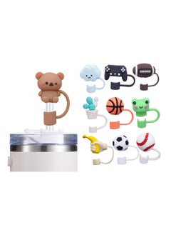 ECVV ECVV 10Pcs Straw Cover Cap for Stanley Cup Cute Silicone Straw Lids, Reusable Dust-Proof Straw Topper for Stanley Tumbler Accessories, 10mm  - Image 1