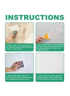 Joyelink Wall repair paste, drywall repair kit, wall patcher with scraper, wall hole filling wall repair subsidy kit, quick and easy wall hole filling solution，100g  - Image 4