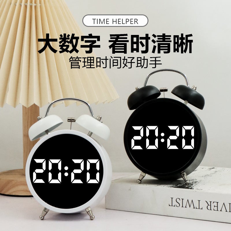 Alarm Clock Powerfully Wakes Up Students, Special Wake-Up Artifact, Led Digital Display, Mechanical Ringing, Super Loud Sound Alarm Clock - Image 3