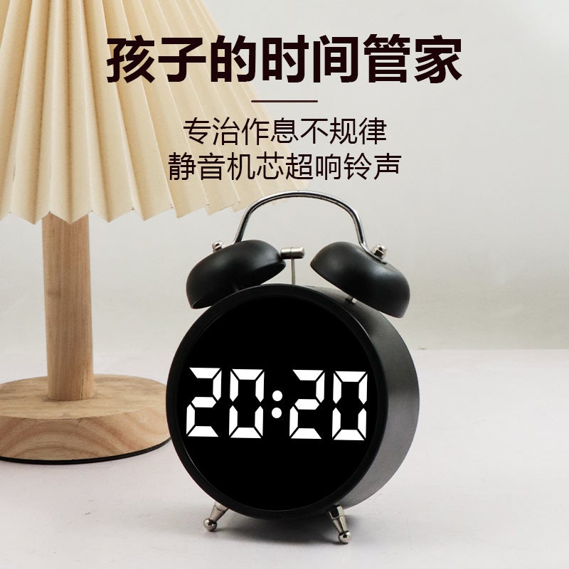 Alarm Clock Powerfully Wakes Up Students, Special Wake-Up Artifact, Led Digital Display, Mechanical Ringing, Super Loud Sound Alarm Clock - Image 4