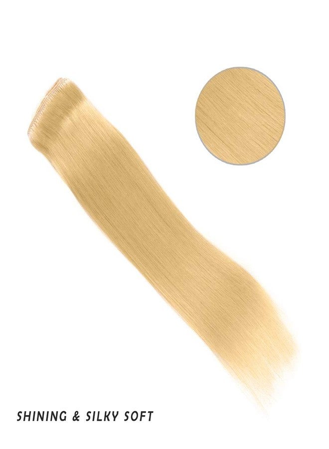 Winsky 16" Clip in Hair Extensions Real Human Hair for Women - Silky Straight Bleach Blonde Remy Hair Extensions Clip on 55grams 4pieces #613 Color - Image 5