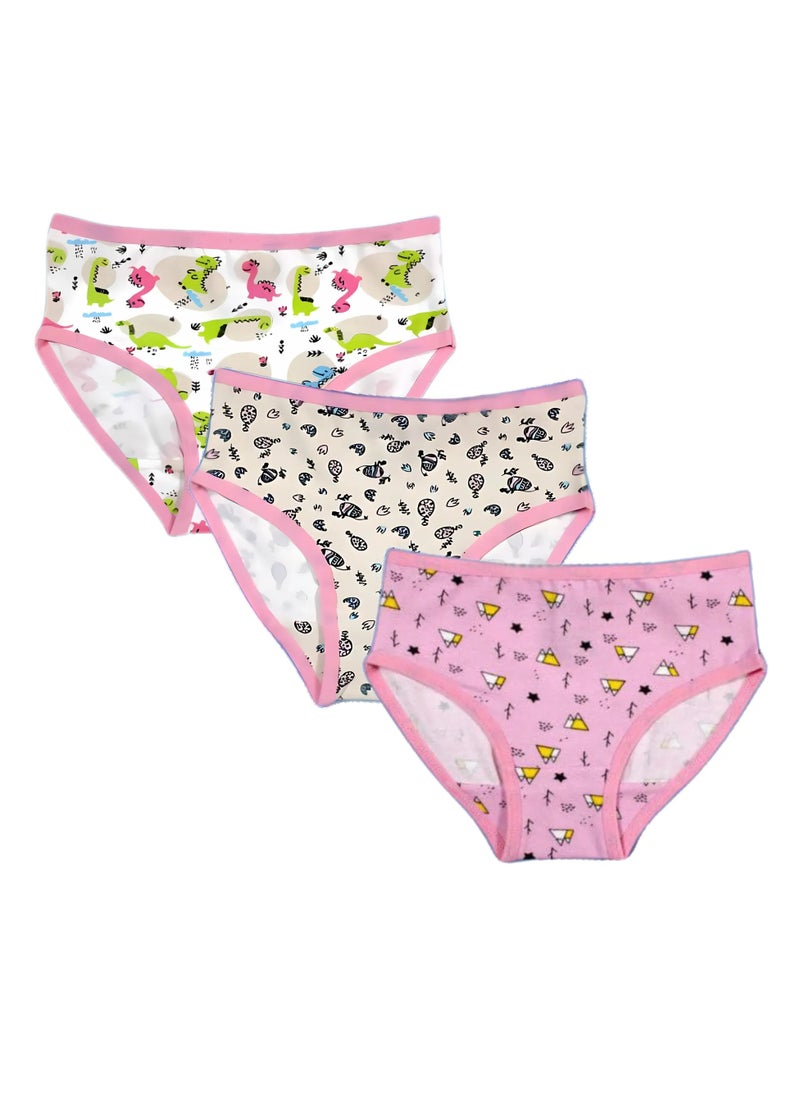 COLORS Pack of 3 Cotton Brief Panties Underwear for Girls  - Image 3