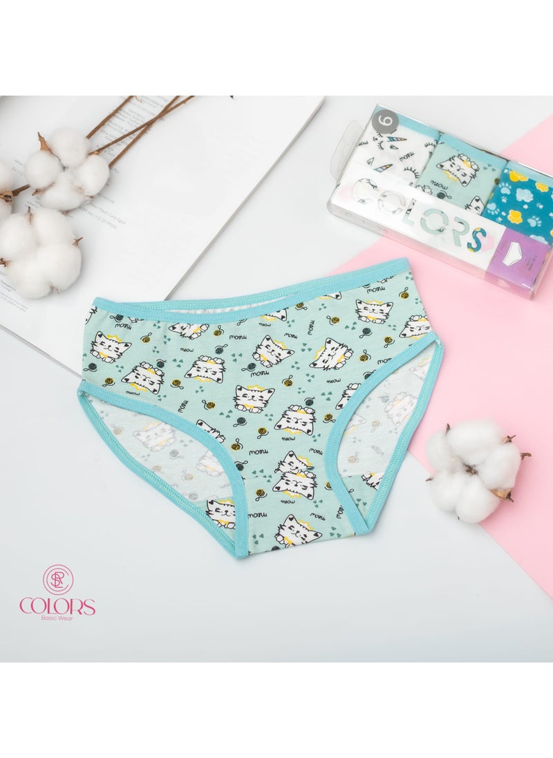 COLORS Pack of 3 Cotton Brief Panties Underwear for Girls  - Image 4