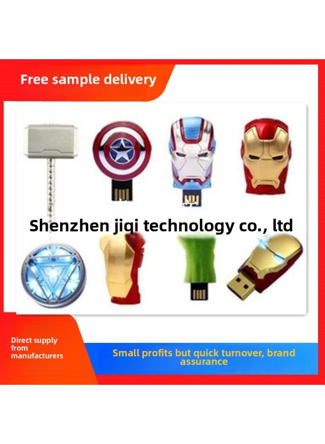 Student U Disk Iron Man U Disk 16g Captain America U Disk Thor Hammer U Disk Personalized Student Gifts-Capacity:128GB - Image 1