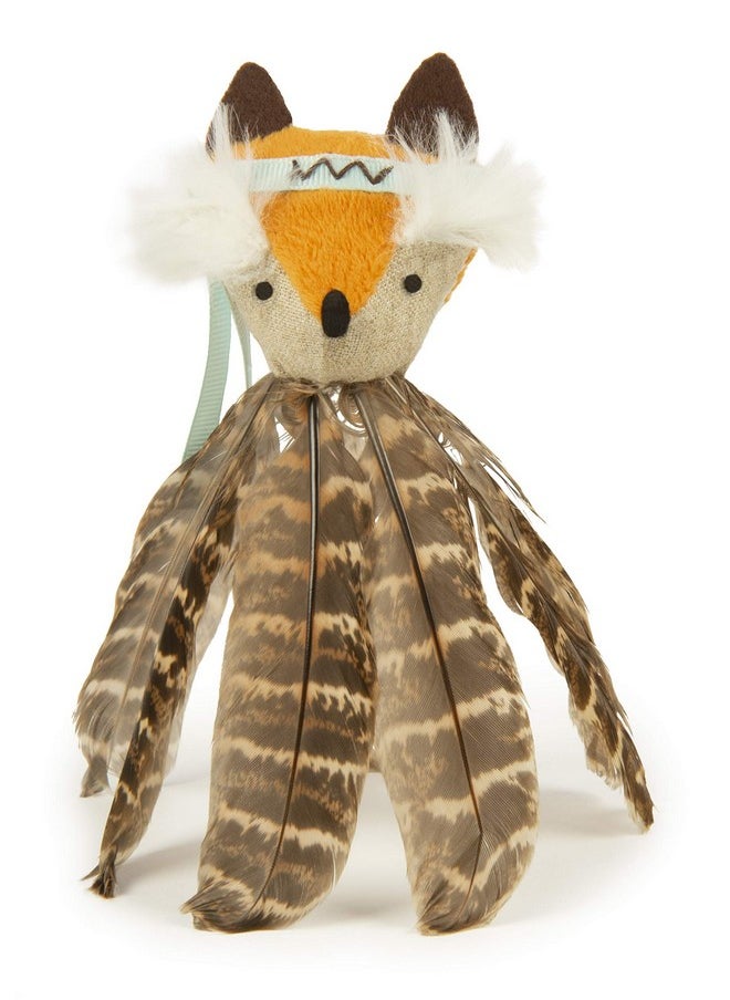 SmartyKat SmartyKat Toss-A-Fox Feather Toss & Chase Cat Toy, Randomly Selected Color - Brown OR White, One Size  - Image 1