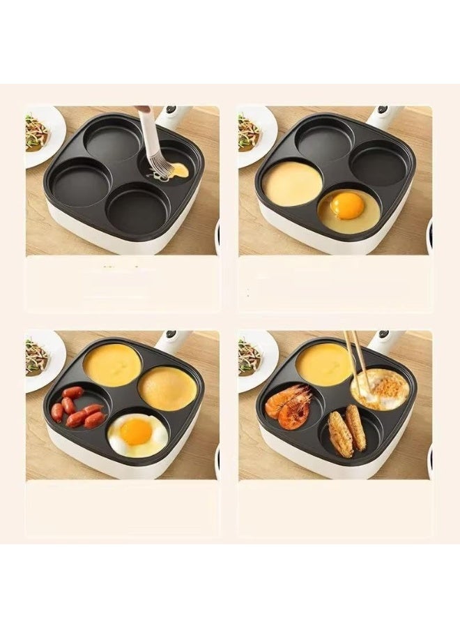 Electric Granite Coated Square Pan 700W – 4 Cavity Non-Stick Breakfast Skillet for Omelette, Eggs & Pancakes – Multi-Purpose Electric Cooker for Home, Dorm & Small Kitchen Cooking - Image 2