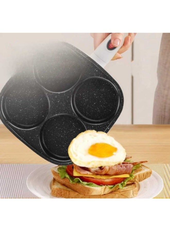 Electric Granite Coated Square Pan 700W – 4 Cavity Non-Stick Breakfast Skillet for Omelette, Eggs & Pancakes – Multi-Purpose Electric Cooker for Home, Dorm & Small Kitchen Cooking - Image 4