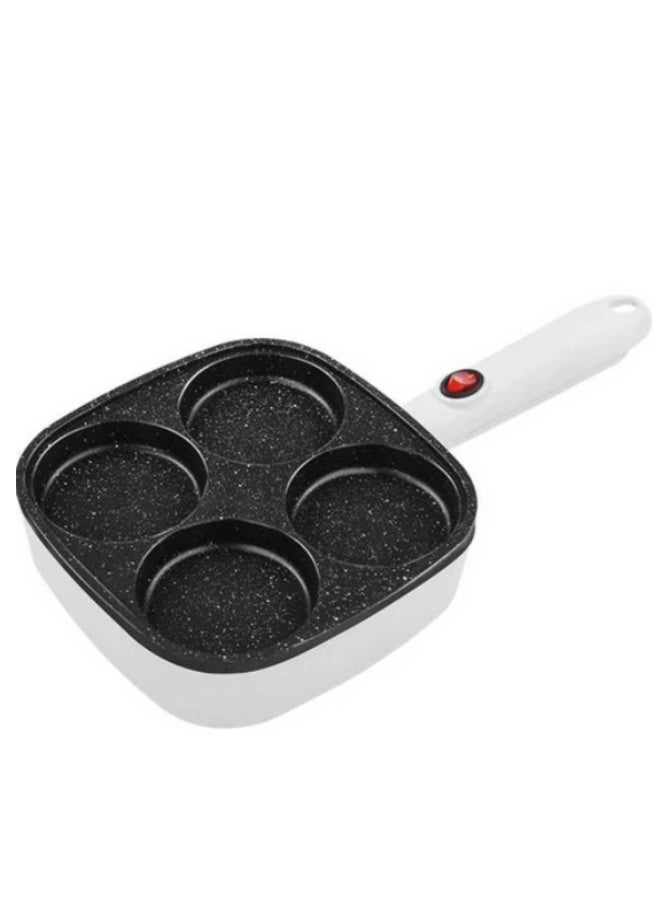 Electric Granite Coated Square Pan 700W – 4 Cavity Non-Stick Breakfast Skillet for Omelette, Eggs & Pancakes – Multi-Purpose Electric Cooker for Home, Dorm & Small Kitchen Cooking - Image 3