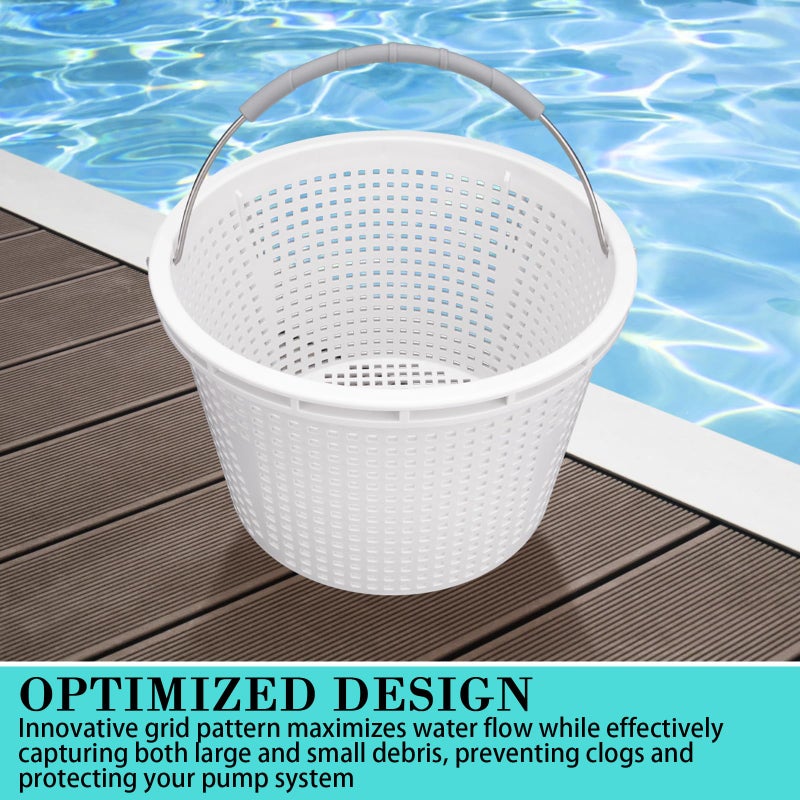 Neowah 8" Pool Skimmer Basket for Inground Pool, Compatible with Pentair U-3 Skimmer Basket 08650-0007 and Hayward SP1070 SPX1070E Pool Basket,with Built-in Brass Weight, Handle and Rubber Grip - Image 3
