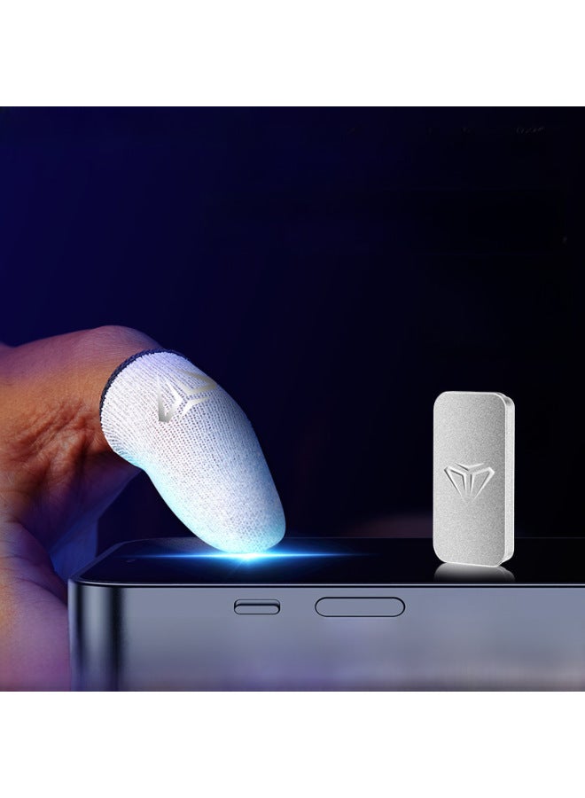 Luxury Game Finger Set Chicken Finger Set Glass Silver Fiber Ice Silk Gloves E-sports Breathable Sweat-proof Sliding Mobile Game Finger Set-Product Color:Two Pairs Of S03 ] - Image 2
