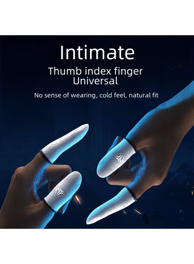 Luxury Game Finger Set Chicken Finger Set Glass Silver Fiber Ice Silk Gloves E-sports Breathable Sweat-proof Sliding Mobile Game Finger Set-Product Color:Two Pairs Of S03 ] - Image 3