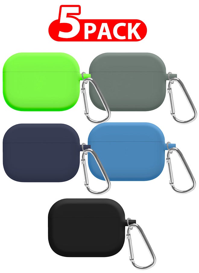 CATANES - 5 Pack Shockproof Case For Airpod Pro Silicone Protective Case Shockproof Case Ultra Slim Cover with Keychain Carabiner Multicolour - Image 1