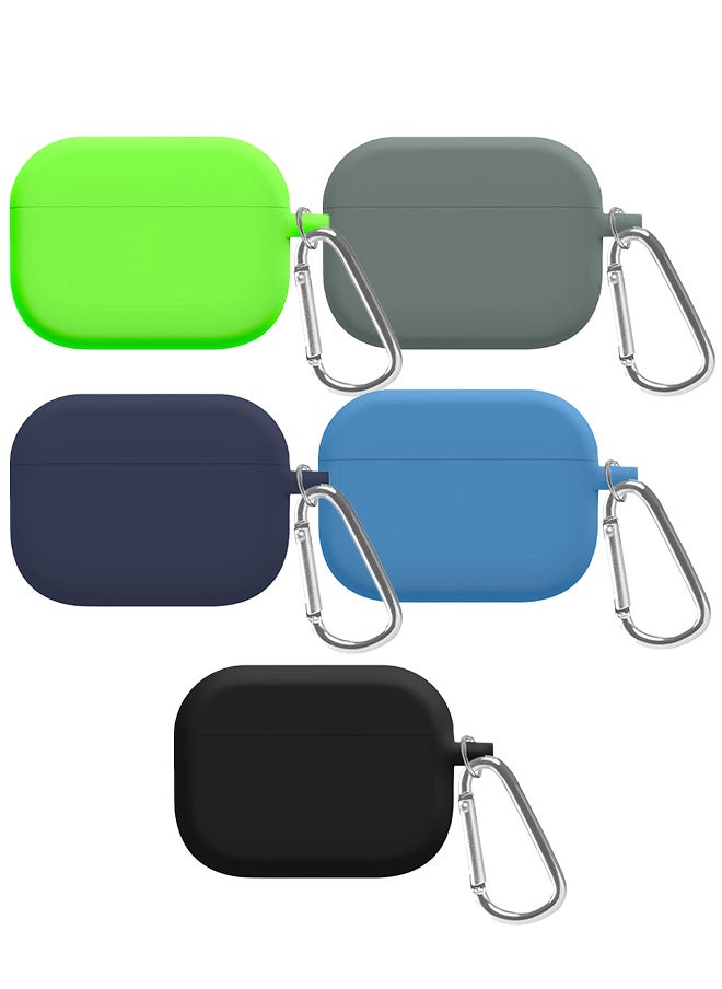 CATANES - 5 Pack Shockproof Case For Airpod Pro Silicone Protective Case Shockproof Case Ultra Slim Cover with Keychain Carabiner Multicolour - Image 1
