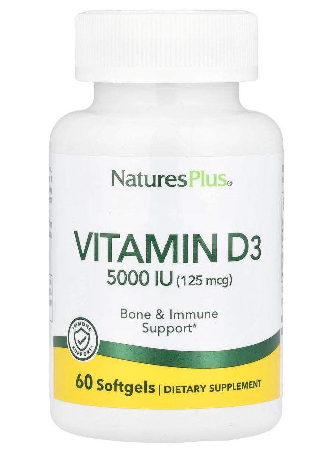 Vitamin D3 125 mcg (5000 IU) 60 Softgels