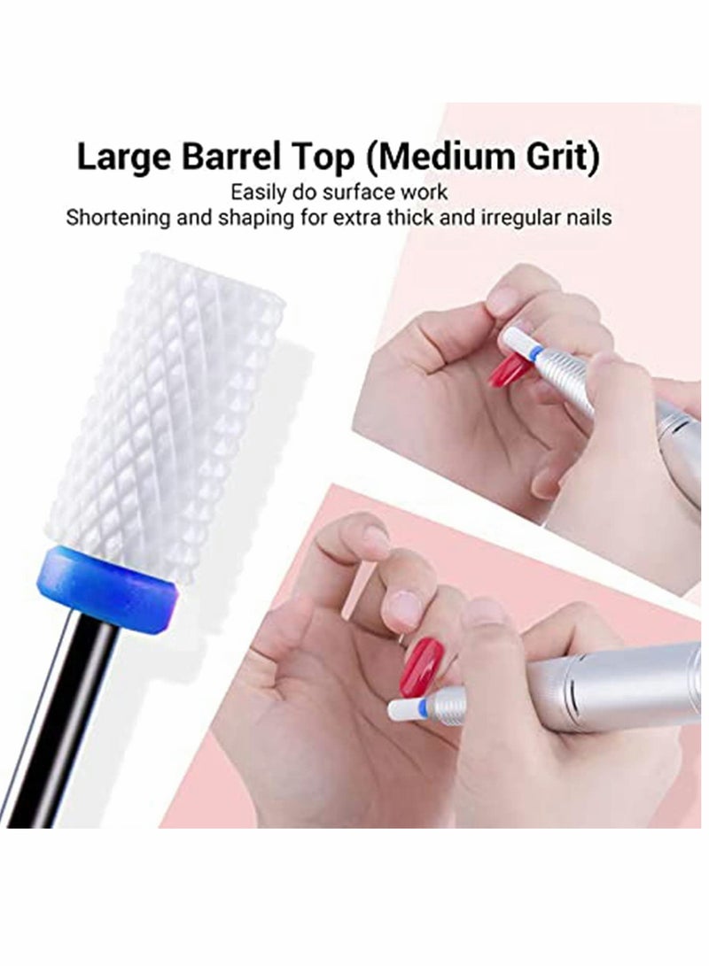 Ceramic Nail Drill Bits Set, 5Pcs 3/32'' Professional Acrylic Nail File Drill Bit for Remove Acrylic Gel Nails Cuticle Manicure Pedicure