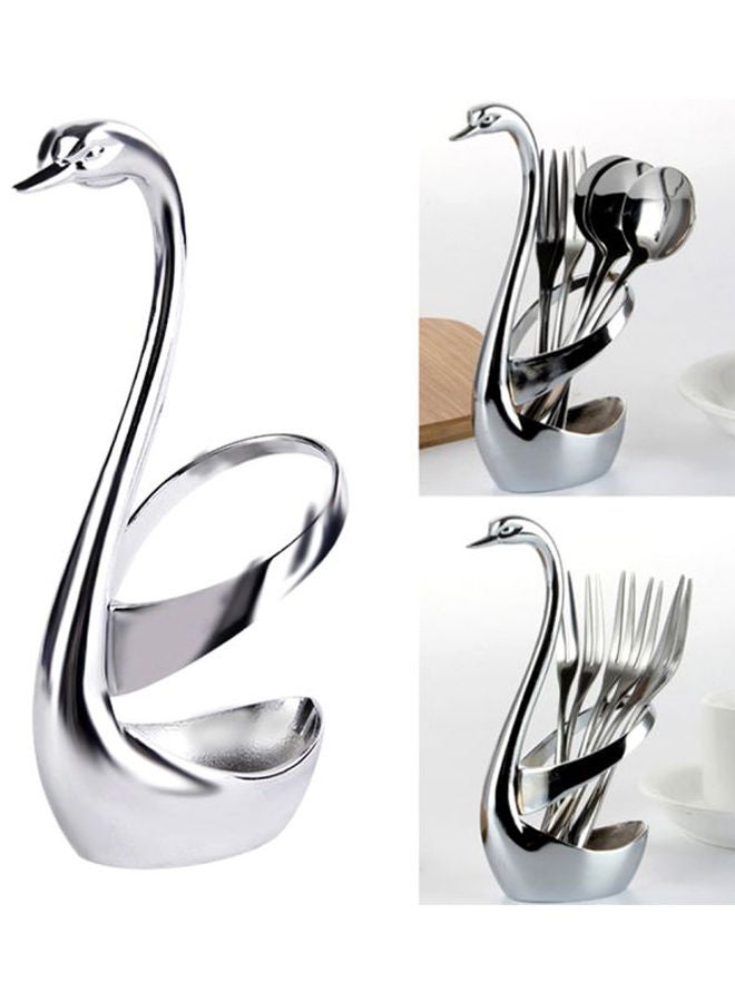NIBEMINENT Swan Shaped Cutlery Holder Silver 15x7.5cm - Image 3