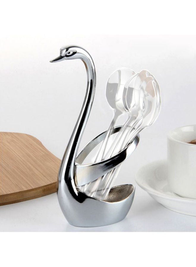 NIBEMINENT Swan Shaped Cutlery Holder Silver 15x7.5cm - Image 2
