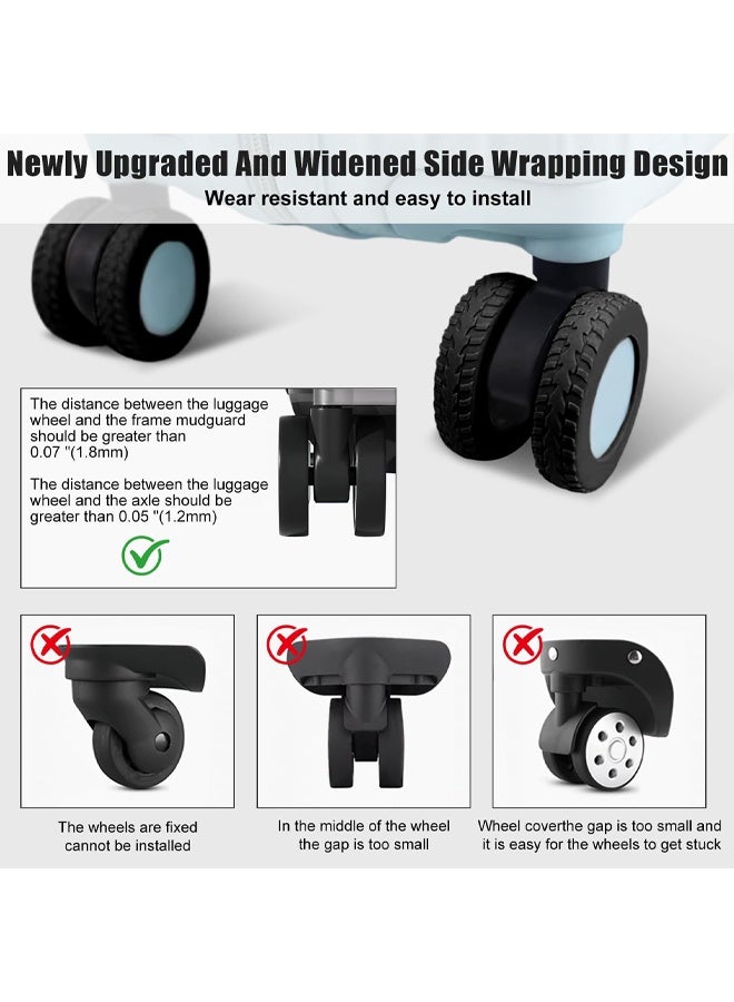 8 PCS Suitcase Wheel Protectors, Upgraded Silicone Luggage Wheel Covers Noise Reduction Anti Scratch Carry On Travel Luggage Wheel Protector Covers For 2 To 2.4 Inch Wheels - Image 4