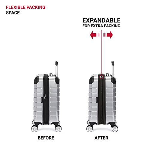 SWISSGEAR حقائب سفر صلبة قابلة للتوسيع من SwissGear 7782 مع عجلات دوارة، فضي، حقيبة يد 20 بوصة - Image 5