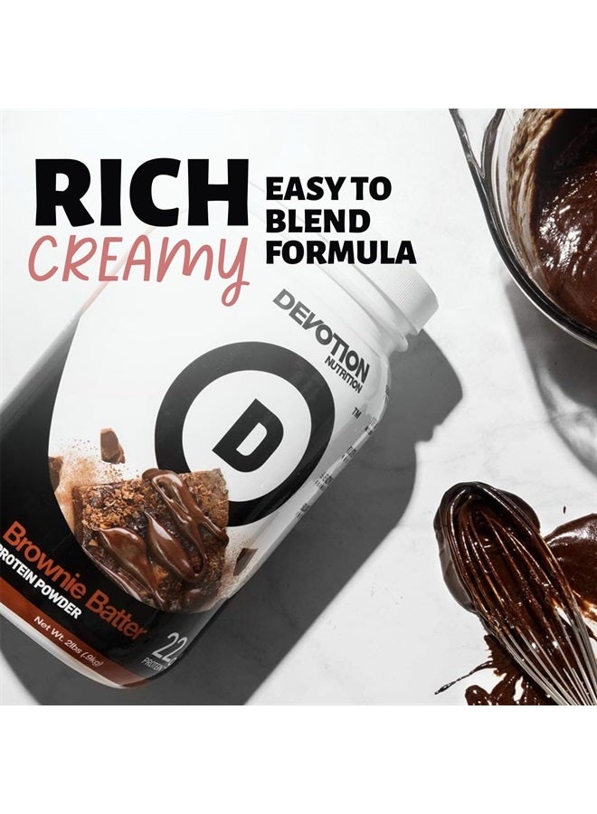 Devotion Nutrition Protein Powder Blend | Gluten Free, Keto Friendly, No Added Sugars | 1g MCT | 20g Whey & Micellar Protein | 12 Count Packets (Brownie Batter) - Image 3