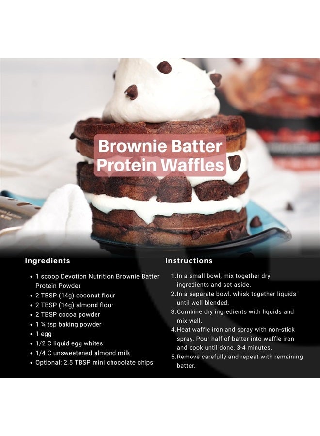 Devotion Nutrition Protein Powder Blend | Gluten Free, Keto Friendly, No Added Sugars | 1g MCT | 20g Whey & Micellar Protein | 12 Count Packets (Brownie Batter) - Image 4