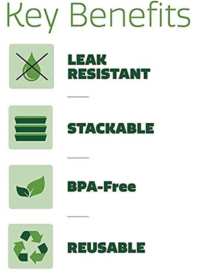 البيادر 1 حاوية إعداد الوجبات، 10 عبوات مع أغطية، حاويات تخزين الطعام، صندوق بينتو قابل للتكديس في الميكروويف وغسالة الأطباق والفريزر، آمن 32 أونصة - Image 4