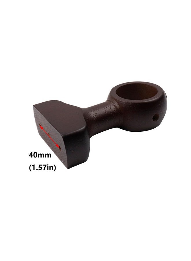Antrader Curtain Rod Holders,2Pcs Wood Curtain Rod Holder,Wood Curtain Brackets for 1-1/2"(35mm) Pole,Brown - Image 3