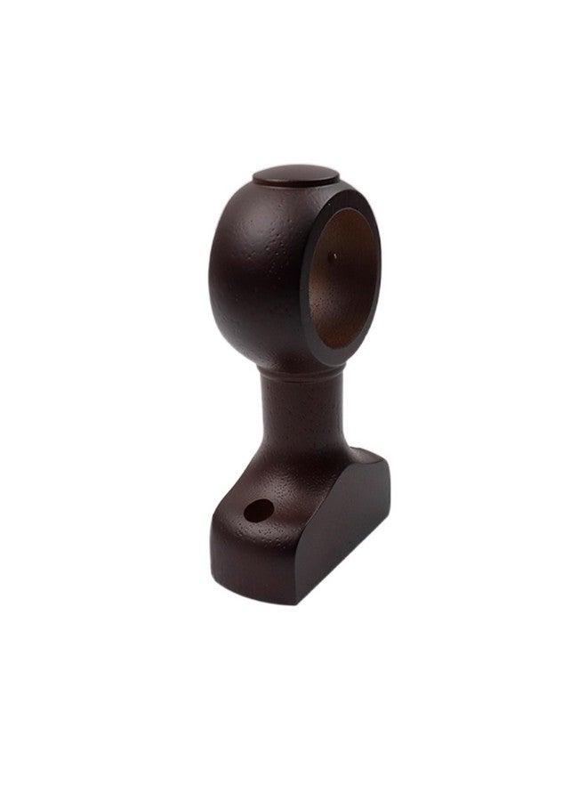 Antrader Curtain Rod Holders,2Pcs Wood Curtain Rod Holder,Wood Curtain Brackets for 1-1/2"(35mm) Pole,Brown - Image 4