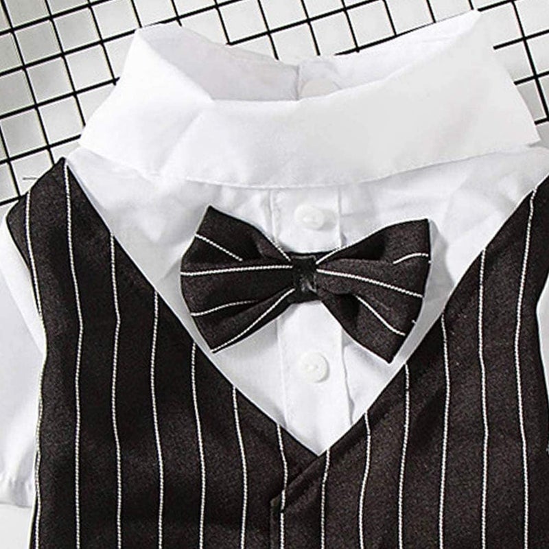 Cozy Pet Clothes Bow Tie Costume Formal Tuxedo Suit for Puppy Teddy Cat Small Cute Indoor Wedding Party Outfit Fashion Dog and Cat (Black Size S) - Image 4