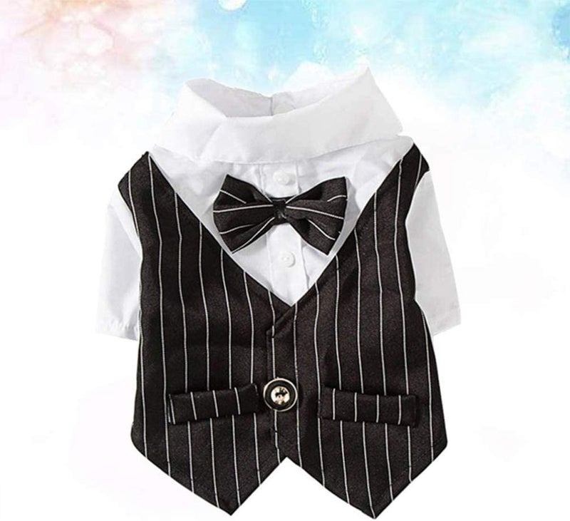 Cozy Pet Clothes Bow Tie Costume Formal Tuxedo Suit for Puppy Teddy Cat Small Cute Indoor Wedding Party Outfit Fashion Dog and Cat (Black Size S) - Image 5