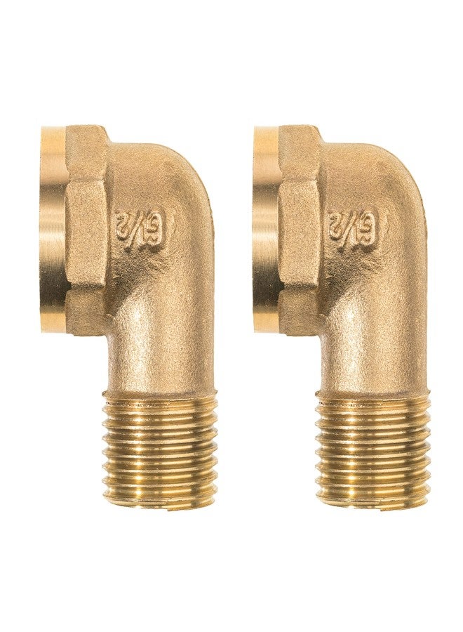 DuraSteel Wall Mount Faucet 90-Degree Elbow - Commercial Kitchen Faucet Space Saving Backsplash Kit - Heavy Duty 1/2" IPS Female x 1/2" IPS Male Brass Fitting, Pack of 2 - Image 1
