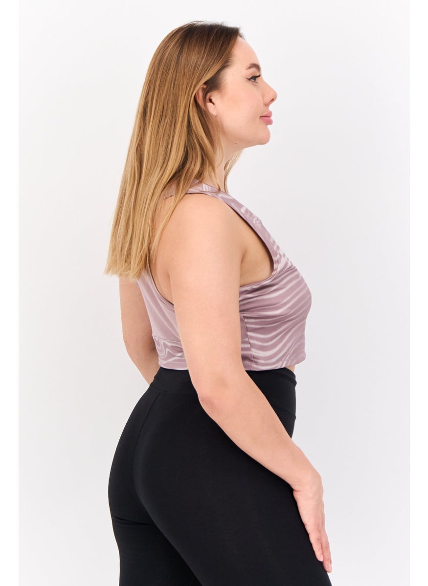PUMA Women Sportswear Fit Yoga Crop Top, Taupe  - Image 4