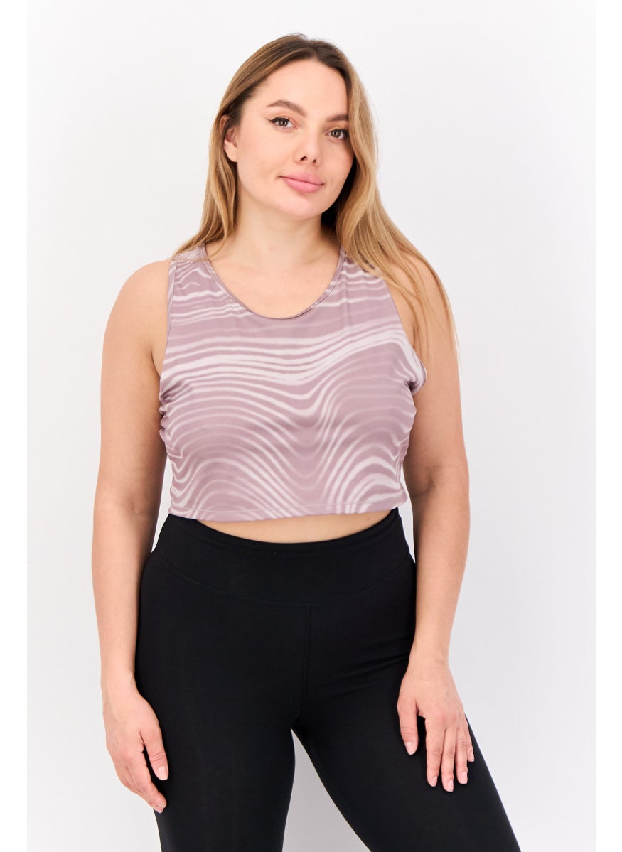 PUMA Women Sportswear Fit Yoga Crop Top, Taupe  - Image 1