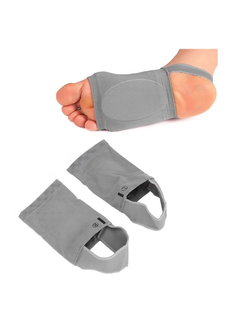 Ocean Arch Support Sleeves Compression Arch Support Plantar Fasciitis Relief Brace with Gel Pad Inside Metatarsal Foot Arch Supports for Flat Feet Arch and Foot Pain - Men & Women - 1 Pair  (Gray)  - Image 4