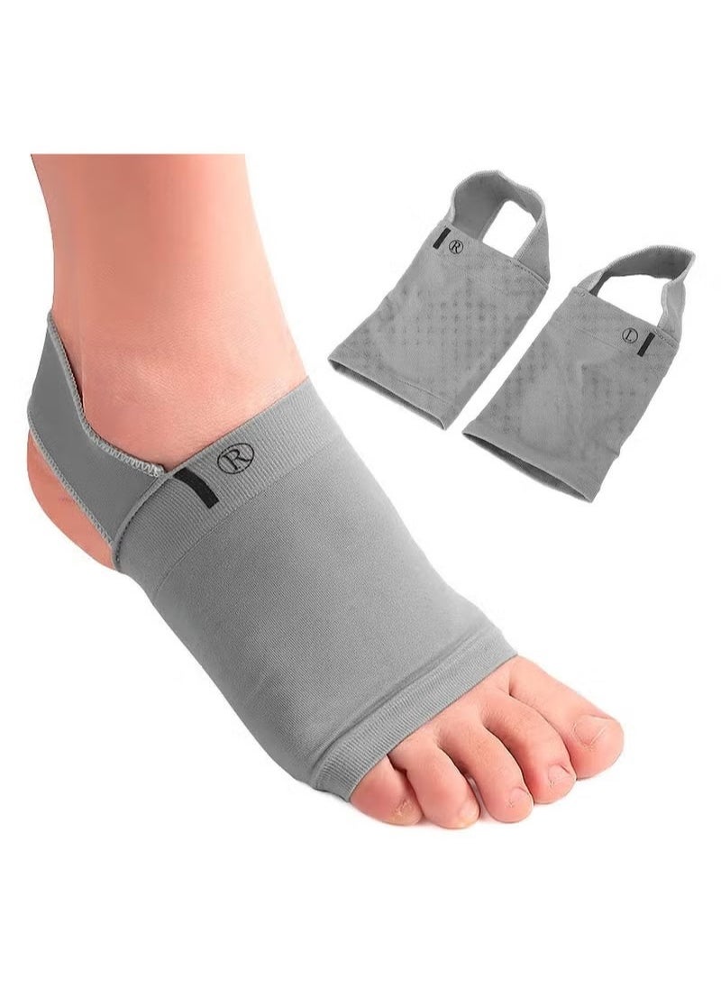 Ocean Arch Support Sleeves Compression Arch Support Plantar Fasciitis Relief Brace with Gel Pad Inside Metatarsal Foot Arch Supports for Flat Feet Arch and Foot Pain - Men & Women - 1 Pair  (Gray)  - Image 5