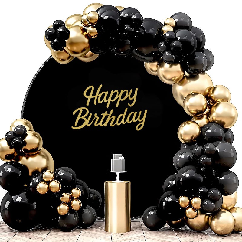 MASTRON Happy Birthday Sign for Backdrop, Glitter Gold 21 X 22 'Happy Birthday' Decal Letters Sticker Balloon Arch Backdrop for Unisex All Ages Men Women Birthday Party Supplies Decorations - Image 3