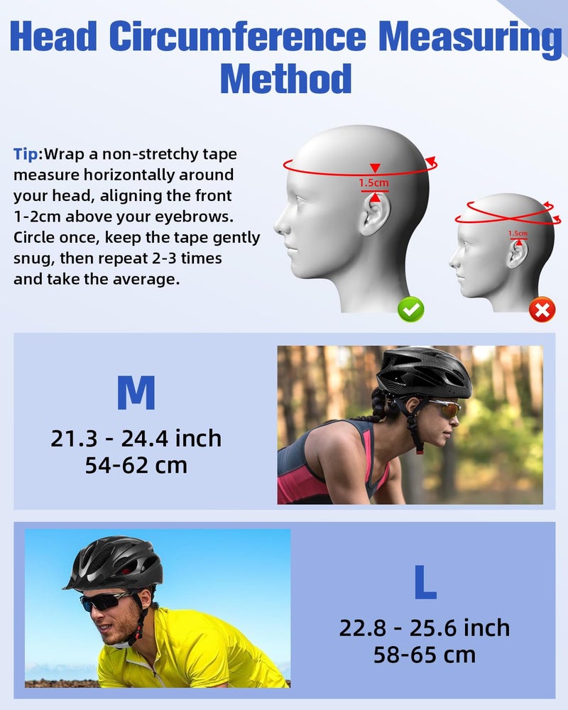 Zacro Adult Bike Helmet, Lightweight Bicycle Helmet with Removable Pads and Visor, CPSC Certified Safety Helmet for Men Women, Mountain Road Cycling Helmet for Adult, Black - Image 2