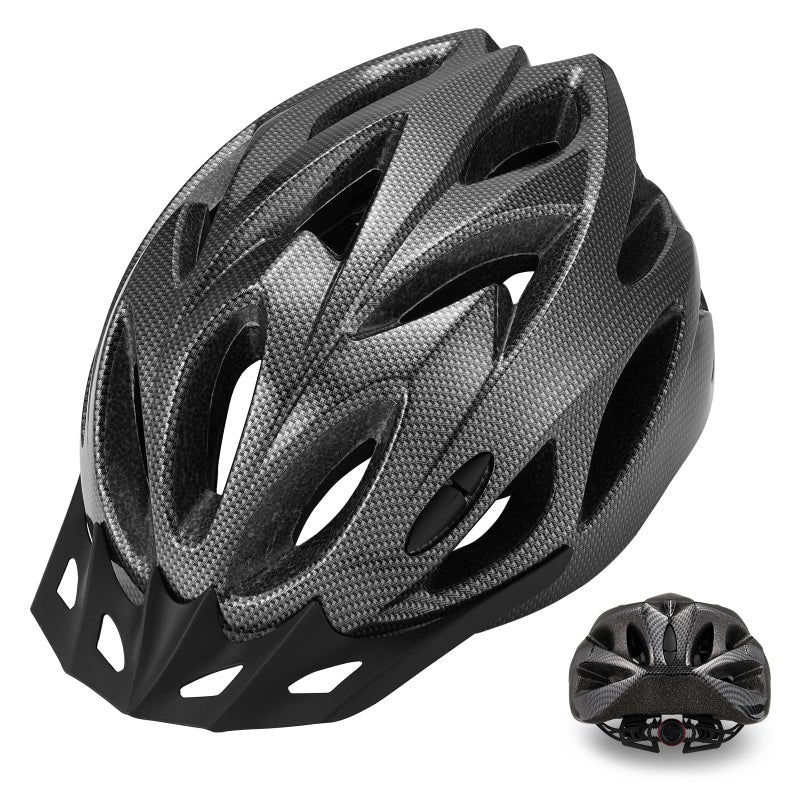 Zacro Adult Bike Helmet, Lightweight Bicycle Helmet with Removable Pads and Visor, CPSC Certified Safety Helmet for Men Women, Mountain Road Cycling Helmet for Adult, Black - Image 1