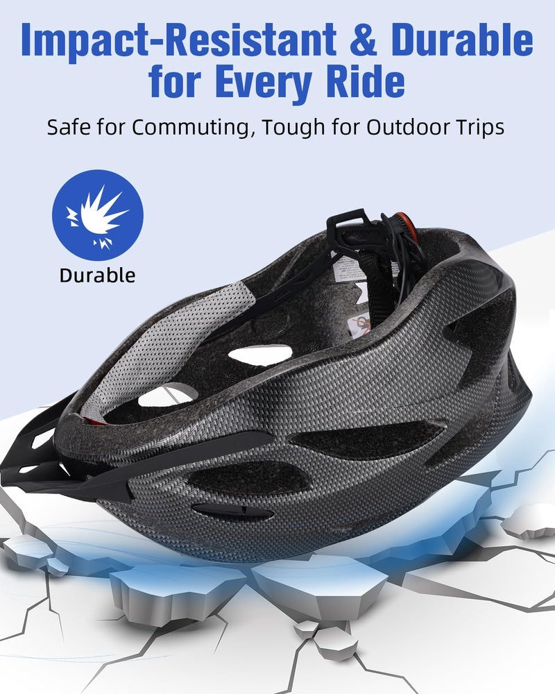 Zacro Adult Bike Helmet, Lightweight Bicycle Helmet with Removable Pads and Visor, CPSC Certified Safety Helmet for Men Women, Mountain Road Cycling Helmet for Adult, Black - Image 5