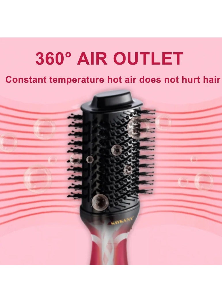 sokany The Sokany 1400W Digital Hair Dryer Brush features three functions in one device: a hair dryer, an iron, and an airbrush. This device helps you achieve professional results in no time. SK-15047  - Image 4