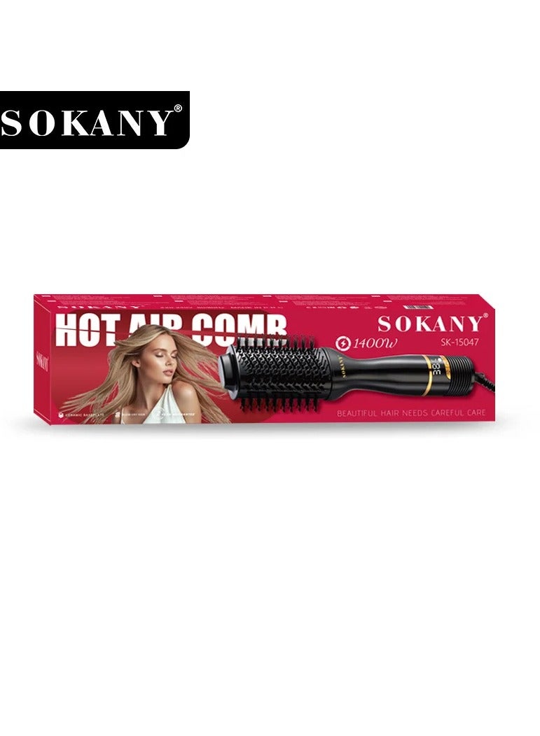 sokany The Sokany 1400W Digital Hair Dryer Brush features three functions in one device: a hair dryer, an iron, and an airbrush. This device helps you achieve professional results in no time. SK-15047  - Image 2