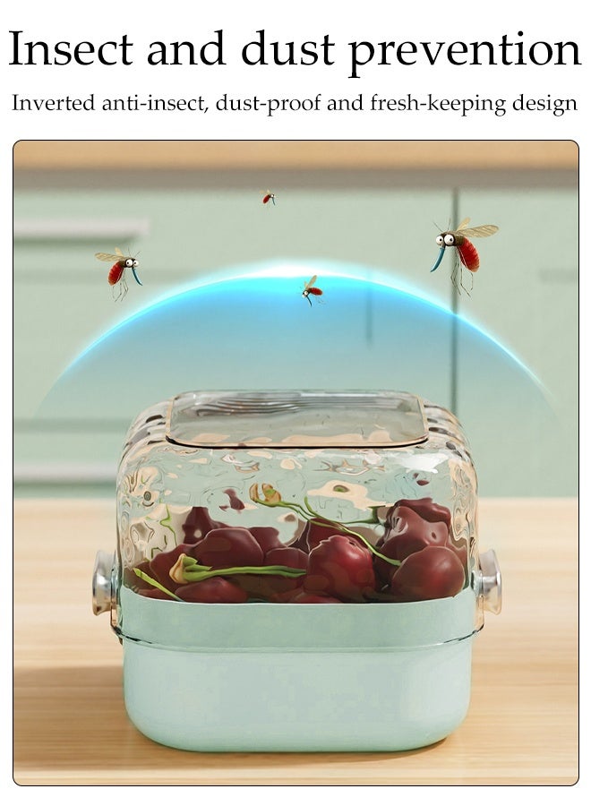 DUNISO Multifunctional Drain Basket Set Drainage Basket Funnel Strainer Double Layer Drain Basket Household Kitchen Strainer Bowl Plastic Washing Vegetables Basket with Handle for Fruit Washing, Vegetable Draining and Food Storage - Image 2