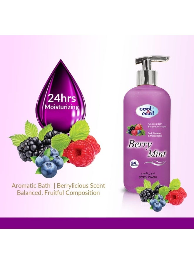 Cool & Cool Berry Mint Body Wash With Hand Pump Soft Creamy & 24 Hour Moisturizing Shower Gel 500 ML - Image 2