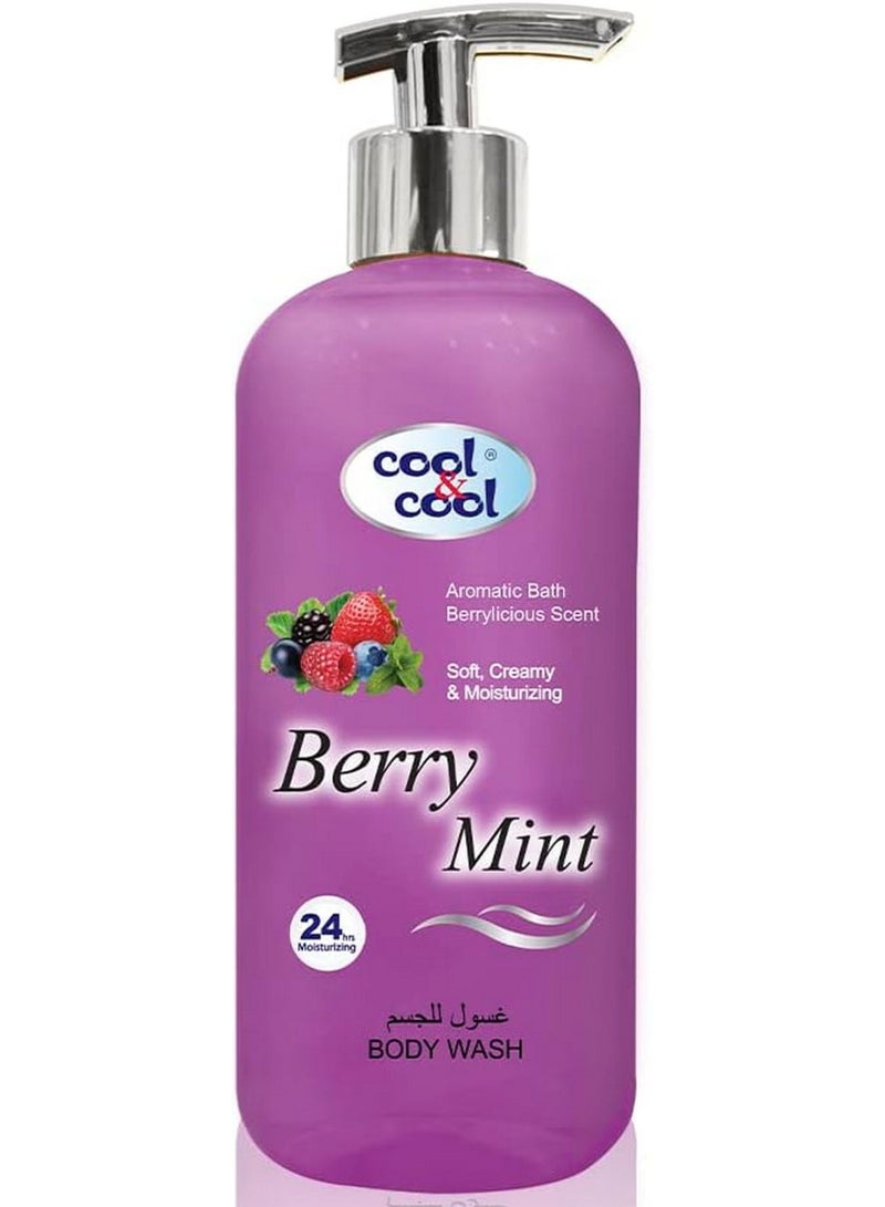Cool & Cool Berry Mint Body Wash With Hand Pump Soft Creamy & 24 Hour Moisturizing Shower Gel 500 ML - Image 1