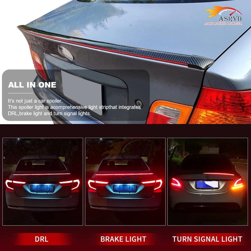 Asryd ضوء فرامل خلفي LED/إشارة انعطاف/إضاءة نهارية عالمية للسيارة/شريط ضوء صندوق خلفي متعدد الألوان (ألياف الكربون) 54 بوصة لسيارة هوندا WR-V - Image 3