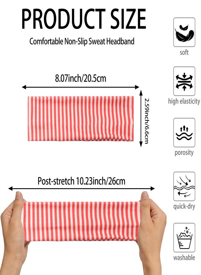 Fecawd 6PCS Headbands for Women Non Slip Elastic Sweat Hairbands Fashion Sports Hair Bands Soft Cloth Fabric Stretchy Headband for Workout Yoga Running (Dot) - Image 2