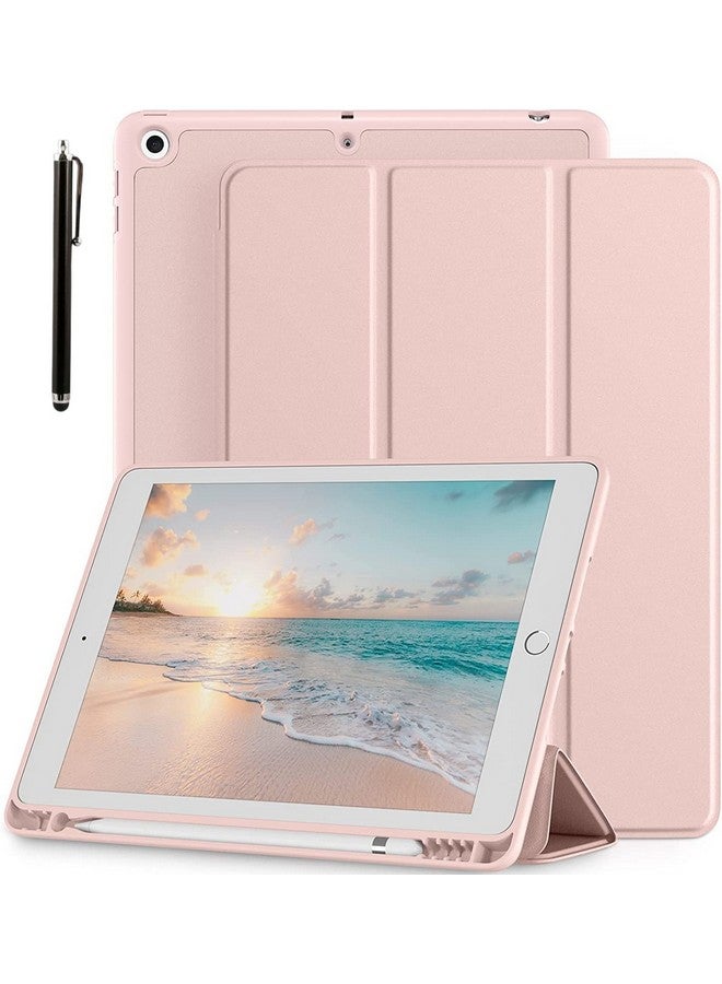 ProElite Smart Case for iPad 10.2 inch 2021 9th/8th/7th Gen [Auto Sleep/Wake Cover] [Pencil Holder] [Soft Flexible Case] Recoil Series - Pink with Stylus Pen - Image 1